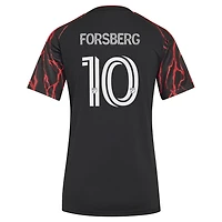 Women's adidas Emil Forsberg Black New York Red Bulls 2026 The Rooted Kit Replica Jersey