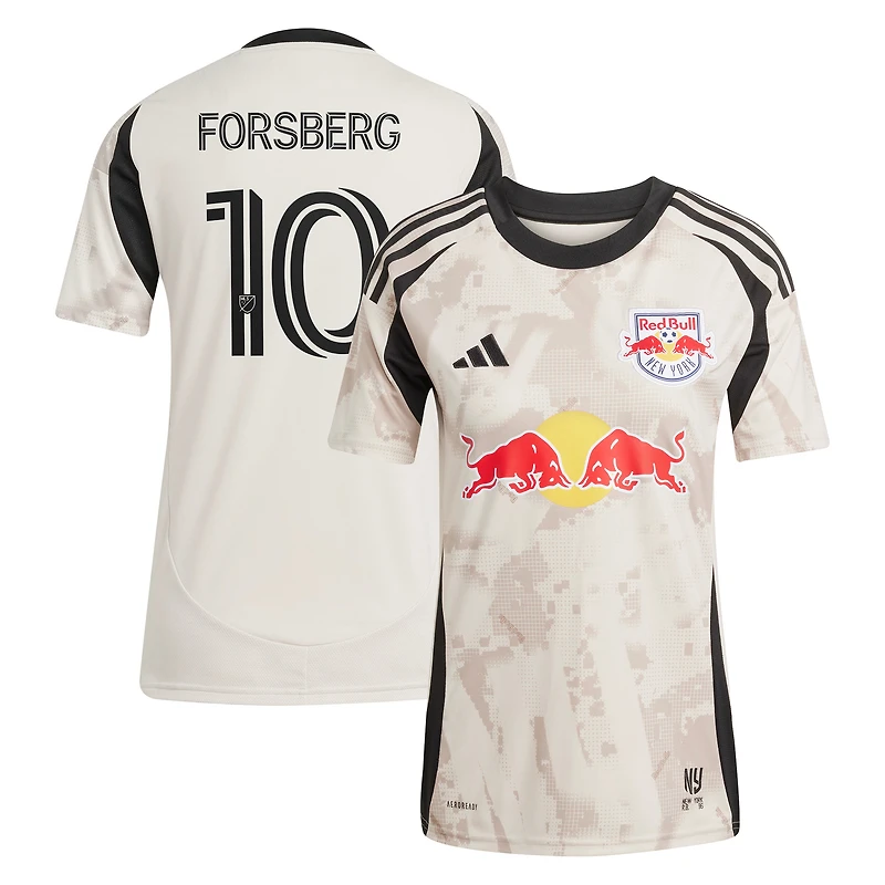 Women's adidas Emil Forsberg Tan New York Red Bulls 2025 Stone Kit Replica Player Jersey