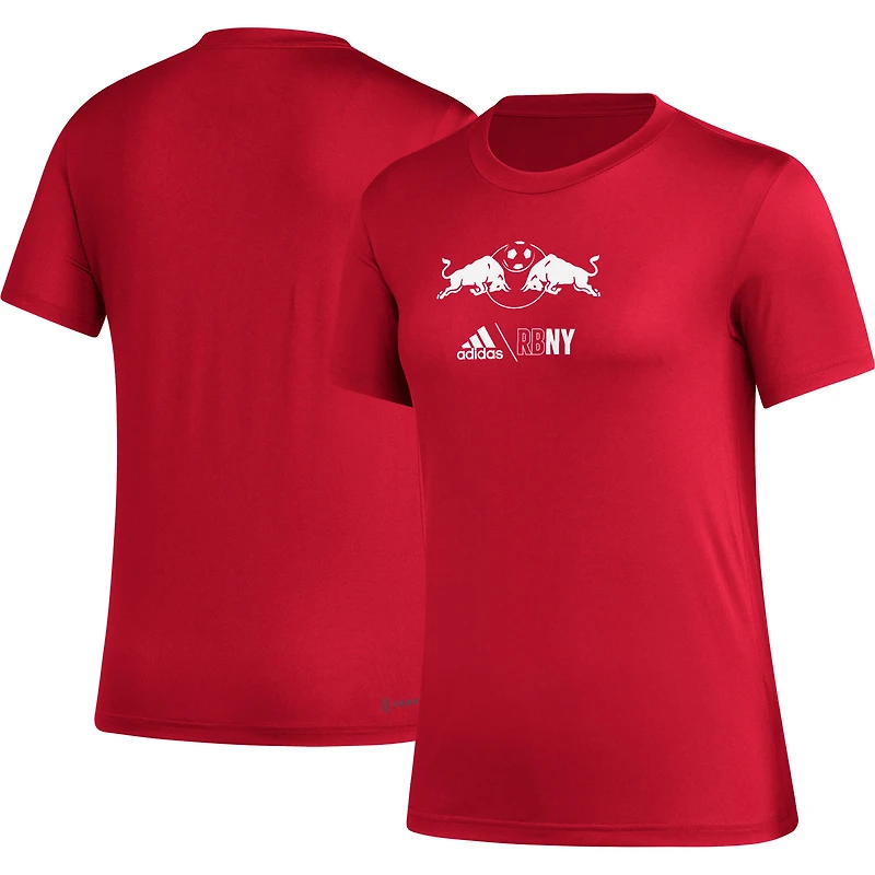 Women's adidas Red New York Bulls AEROREADY Club Icon T-Shirt