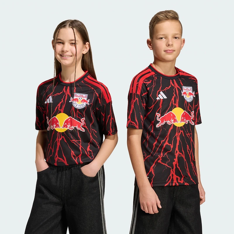 Youth adidas Black New York Red Bulls 2026 The Rooted Kit Replica Jersey