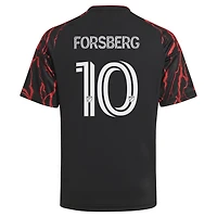 Youth adidas Emil Forsberg Black New York Red Bulls 2026 The Rooted Kit Replica Jersey
