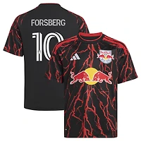 Youth adidas Emil Forsberg Black New York Red Bulls 2026 The Rooted Kit Replica Jersey