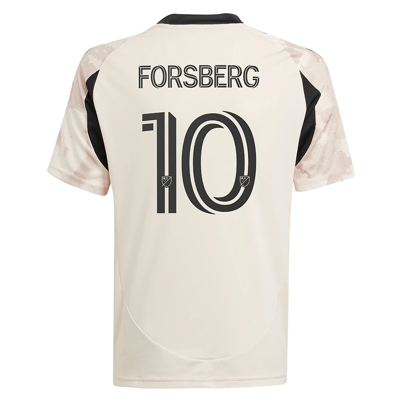 Maillot de joueur réplique adidas Emil Forsberg Tan New York Red Bulls 2025 Stone Kit pour jeune