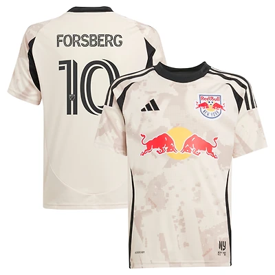 Youth adidas Emil Forsberg Tan New York Red Bulls 2025 Stone Kit Replica Player Jersey