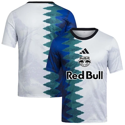 Youth adidas White New York Red Bulls 2025 Gaming AEROREADY Pre-Match Top