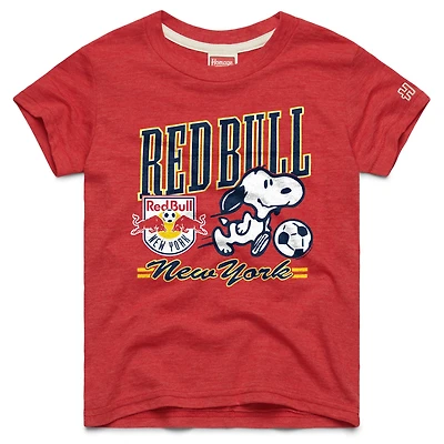 Youth Homage Red New York Bulls MLS x Peanuts Snoopy Graphic Tri-Blend T-Shirt