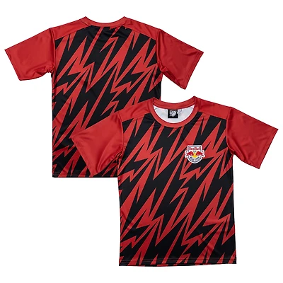 T-shirt noir du club des New York Red Bulls, design sportif pour jeunes, Suède