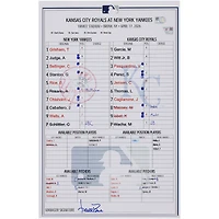 New York Yankees Game-Used Lineup Card vs. Kansas City Royals on April 17, 2026