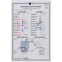 New York Yankees Game-Used Lineup Card vs. Miami Marlins on April 4, 2026