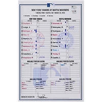 Feuille de composition d'équipe utilisée par les Yankees de New York lors du match contre les Mariners de Seattle le 30 mars 2026