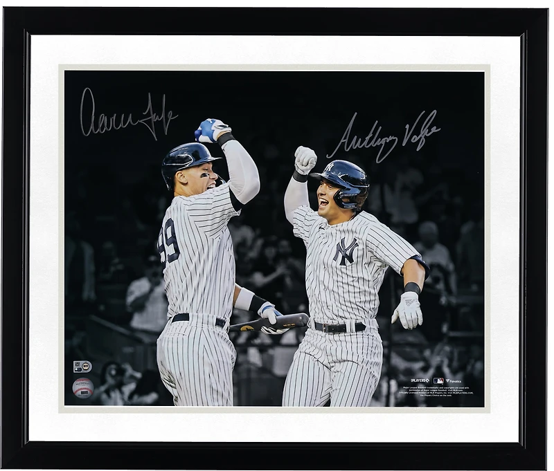 Aaron Judge and Anthony Volpe New York Yankees Autographed 16" x 20" Celebrating Volpe Home Run Spotlight Photograph