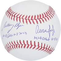 Aaron Judge & Anthony Volpe New York Yankees Autographed Baseball with 2x MLB Debut Inscriptions - Limited Edition of 24