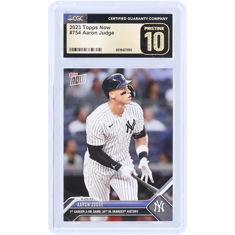 Aaron Judge New York Yankees 2023 Topps Now 1st Career 3-HR Game #754 CGC Authenticated Pristine 10 Card