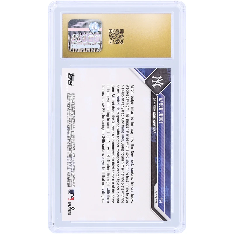 Aaron Judge New York Yankees 2023 Topps Now 1st Career 3-HR Game #754 CGC Authenticated Pristine 10 Card