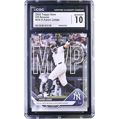 Aaron Judge New York Yankees 2025 Topps Now '25 AL Most Valuable Player Award Winner Off-Season #OS-8 CGC Authenticated 10 Card