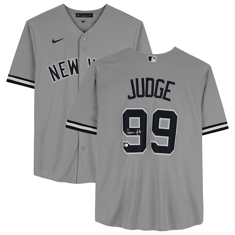 Aaron Judge New York Yankees Autographed Nike Grey Replica Jersey