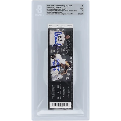 Aaron Judge New York Yankees Fastest Player in MLB History to Reach 70 Home Runs Beckett Fanatics Witnessed Authenticated /10 Ticket from May 26