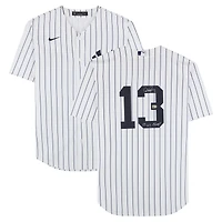 Maillot réplique blanc Nike autographié par Alex Rodriguez des Yankees de New York avec inscription « Champion des World Series 2009 »