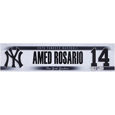 Plaque nominative n° 14 des Yankees de New York, remise à Amed Rosario pour la saison 2025 de la MLB