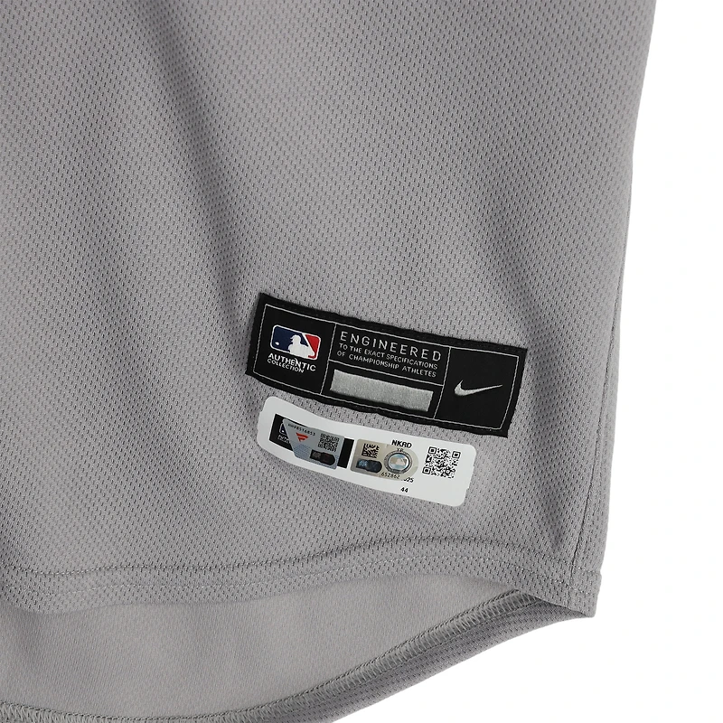 Maillot gris Nike porté par Amed Rosario (New York Yankees) n° 14 contre les Blue Jays de Toronto le 4 octobre 2025 - Match 1 de la série de division de la Ligue américaine