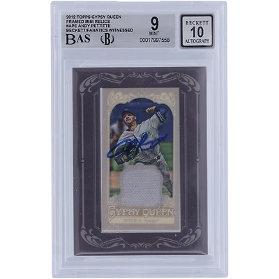 Andy Pettitte New York Yankees Autographié 2012 Topps GQ Mini Encadré Jersey Relic #GQMR-APE Beckett Fanatics Witnessed Authenticed 9/10 Card