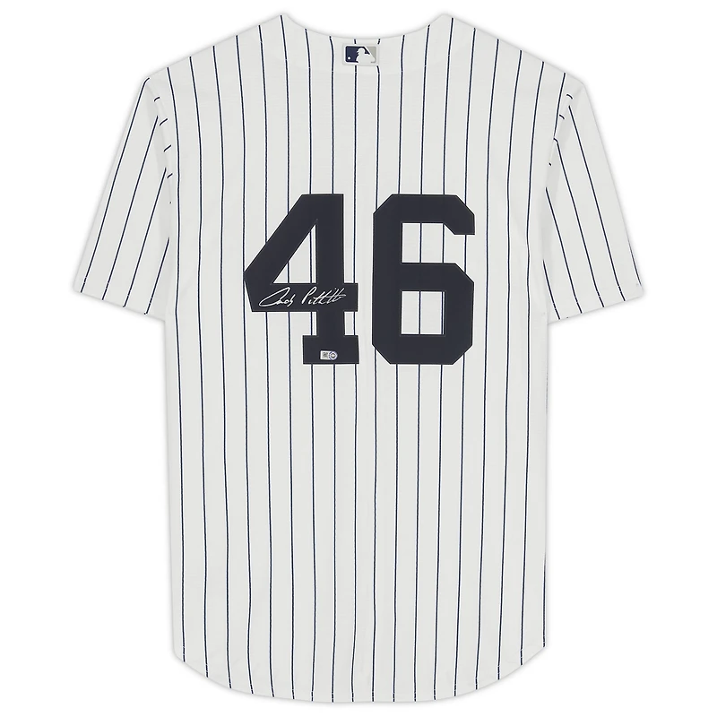 Maillot réplique Nike blanc autographié par Andy Pettitte des Yankees de New York
