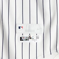 Angel Chivilli New York Yankees Player-Worn #42 White Pinstripe Jersey vs. Los Angeles Angels on April 15, 2026 - Jackie Robinson Day