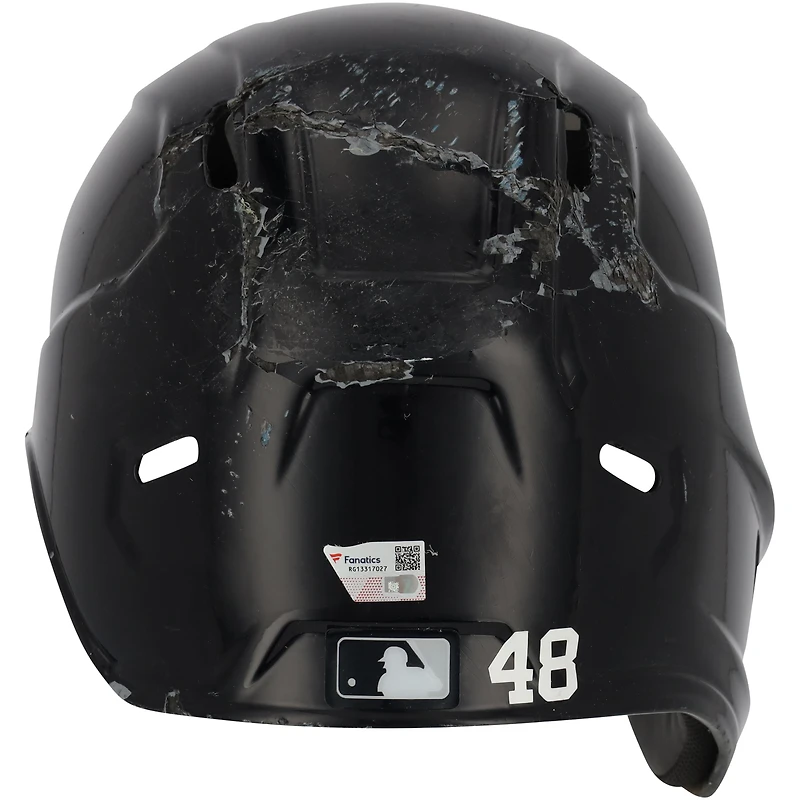 Casque de frappeur bleu marine dédicacé par Anthony Rizzo des Yankees de New York #48 contre les Padres de San Diego le 27 mai 2023 avec l'inscription « GU »