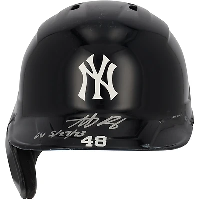 Casque de frappeur bleu marine dédicacé par Anthony Rizzo des Yankees de New York #48 contre les Padres de San Diego le 27 mai 2023 avec l'inscription « GU »