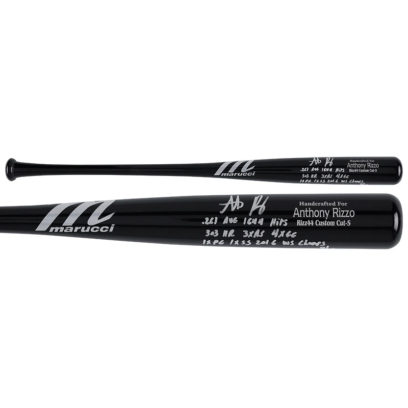 Bâton de baseball Marucci modèle match autographié par Anthony Rizzo des Yankees de New York, avec inscriptions multiples - Édition limitée à 10 exemplaires