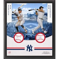 Anthony Volpe & Jasson Domínguez New York Yankees Autographed Framed Two Baseball Shadowbox Collage