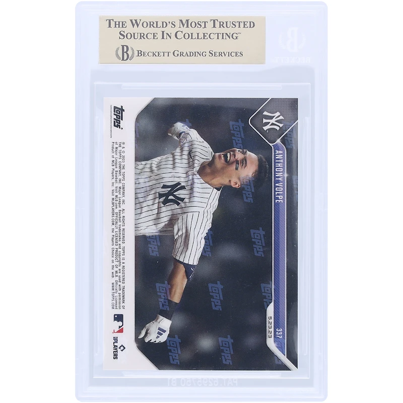 Anthony Volpe New York Yankees 2023 Topps Now 1st Career Walk-off RBI Seals Win Over Orioles #337 BGS Authenticated 9.5 Rookie Card
