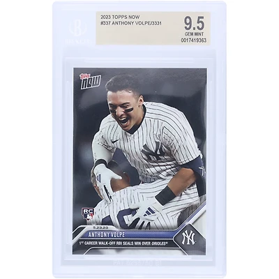 Anthony Volpe New York Yankees 2023 Topps Now 1st Career Walk-off RBI Seals Win Over Orioles #337 BGS Authenticated 9.5 Rookie Card
