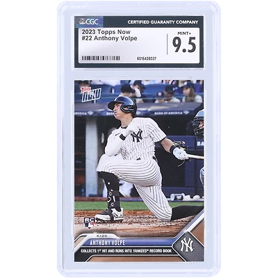 V106832 Yankee Anthony Volpe New York Yankees 2023 Topps recueille maintenant le 1er coup sûr et entre dans le livre des records des Yankees #22 CGC Carte recrue authentifiée 9.5 11 Anthony Volpe UNS TPP CARTES À ÉCHANGER 45664 COLTRC CC01BB1605 #145