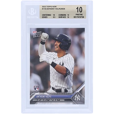 Anthony Volpe New York Yankees 2023 Topps Now Leads Off & Hits 1st MLB HR in 1st Inning #119 BGS Authenticated 10 Rookie Card - 10,10,9.5,10 Subgrades