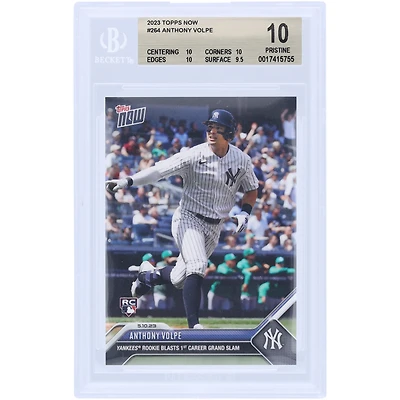 Anthony Volpe New York Yankees 2023 Topps Now Yankees Rookie Blast 1st Career Grand Slam #264 BGS Authenticated 10 Rookie Card - 10,10,10,9.5 Subgrades