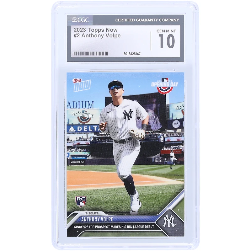 V106832 Yankee Anthony Volpe New York Yankees 2023 Topps Now Yankees Top Prospect fait ses débuts en ligue majeure #2 CGC Authenticated 10 Rookie Card 11 Anthony Volpe UNS TPP TRADING CARDS 45664 COLTRC CC01BB1615 #155
