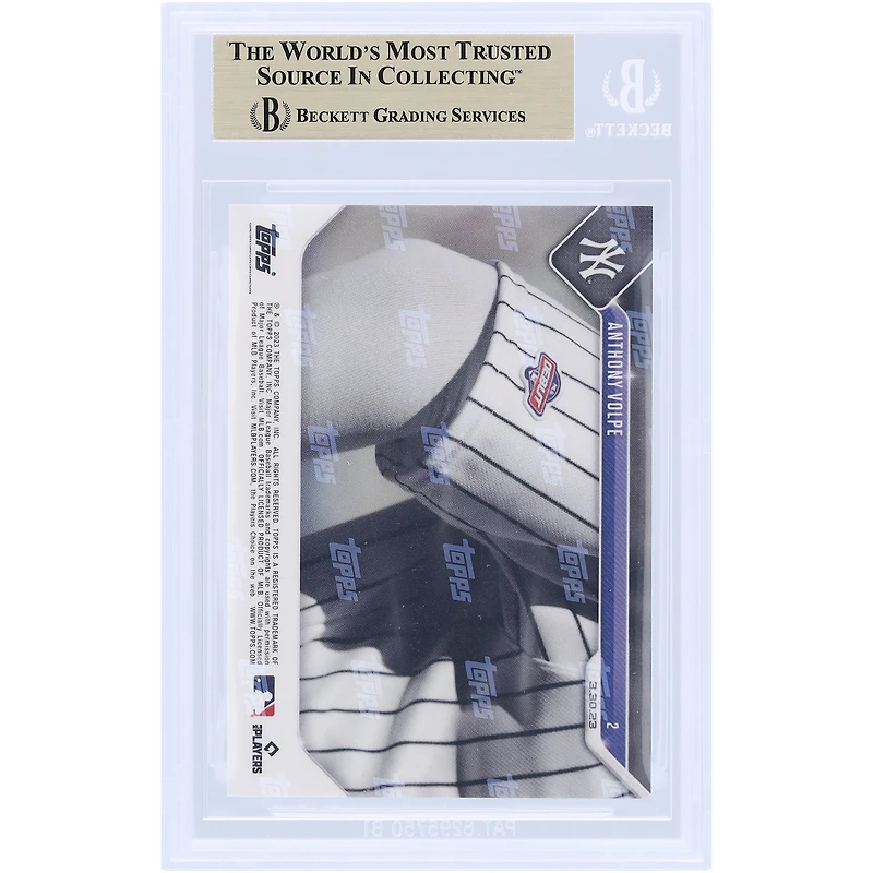 Anthony Volpe New York Yankees 2023 Topps Now Yankees Top Prospect Makes His Big League Debut #2 BGS Authenticated 9.5 Rookie Card