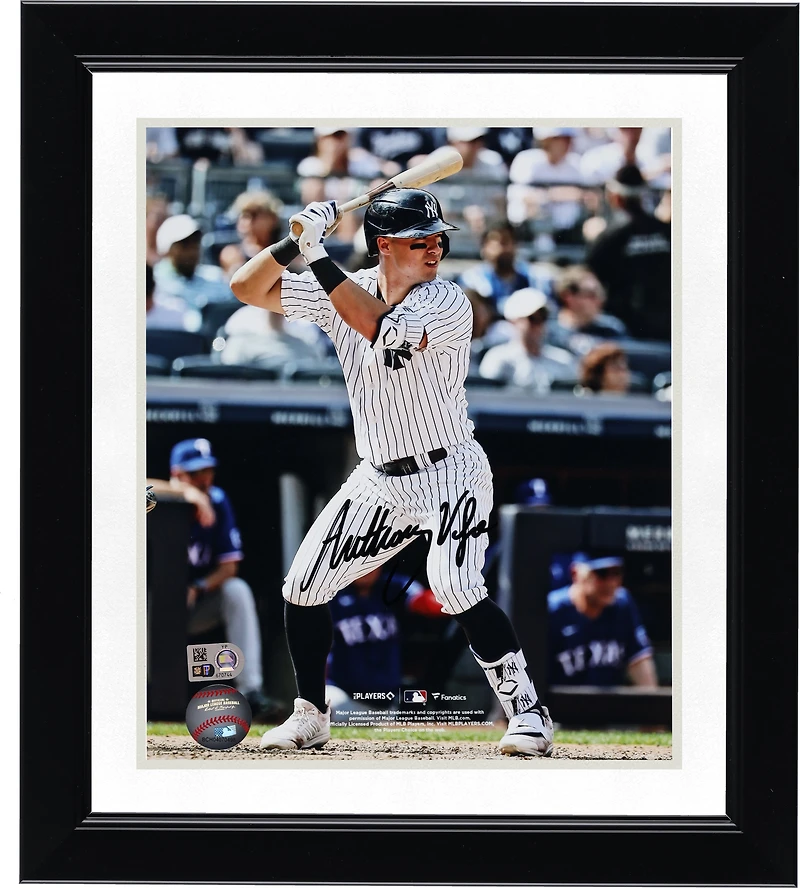 Anthony Volpe New York Yankees Autographed 8" x 10" Pinstripe Jersey Batting Stance Photograph