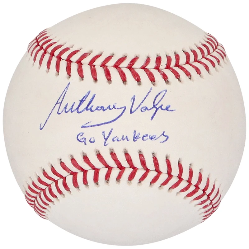 Anthony Volpe, joueur de baseball autographié par les Yankees de New York, avec l'inscription « Go Yankees »
