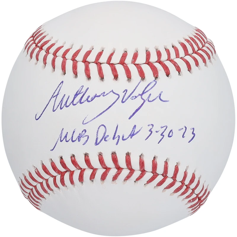 Baseball autographié par Anthony Volpe des Yankees de New York avec l'inscription « MLB Debut 3-30-23 »