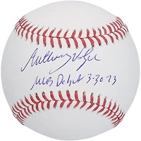 Baseball autographié par Anthony Volpe des Yankees de New York avec l'inscription « MLB Debut 3-30-23 »