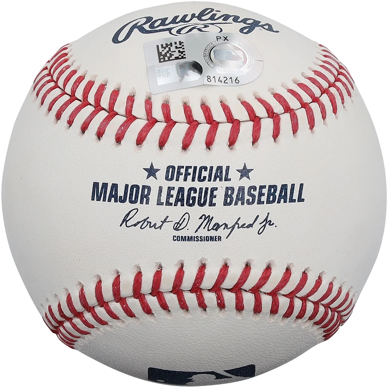 Balle de baseball autographiée par Anthony Volpe, des Yankees de New York, avec l'inscription « Fierté. Passion. Rayures. »