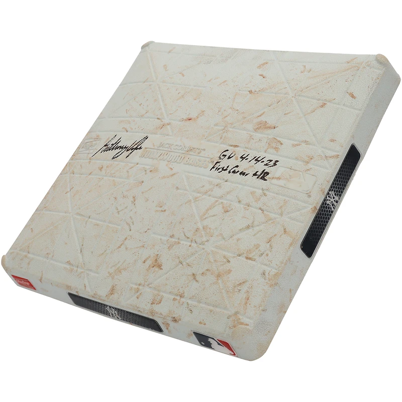 Anthony Volpe New York Yankees Autographed Game-Used Base Used During Games Played vs. Minnesota Twins on April 13, 14, and 16, 2023 with Multiple Inscriptions - Third Base - First Career HR