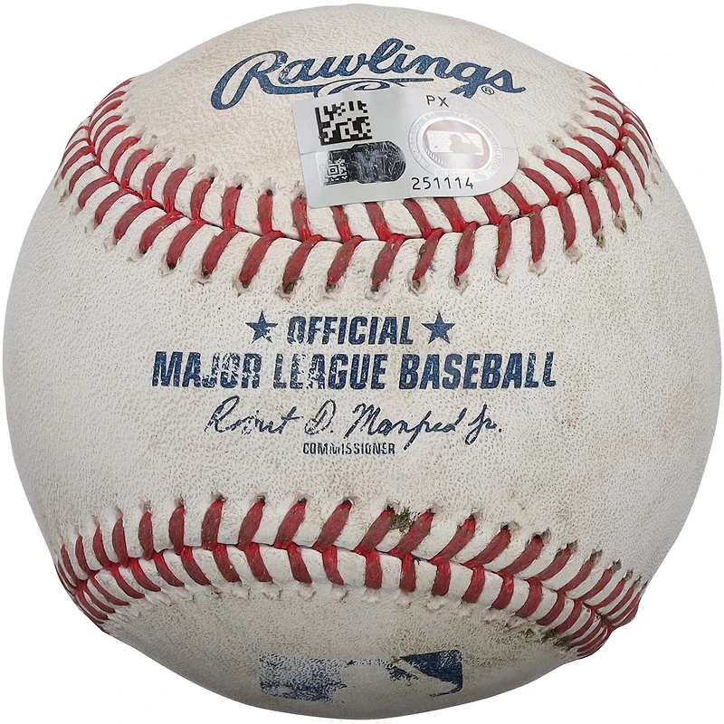 Balle de baseball autographiée par Anthony Volpe (New York Yankees) utilisée lors du match contre les Texas Rangers le 20 mai 2025 - Double avec point produit