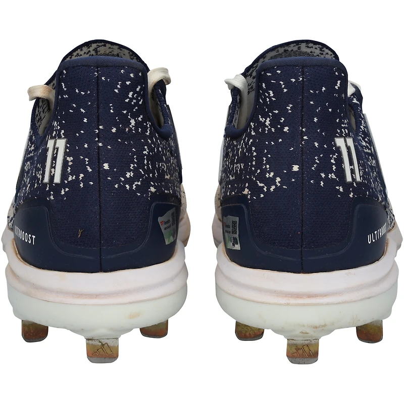 Chaussures adidas bleu marine/blanc dédicacées par Anthony Volpe des Yankees de New York lors de la saison 2024 de la MLB - RG13322116-17