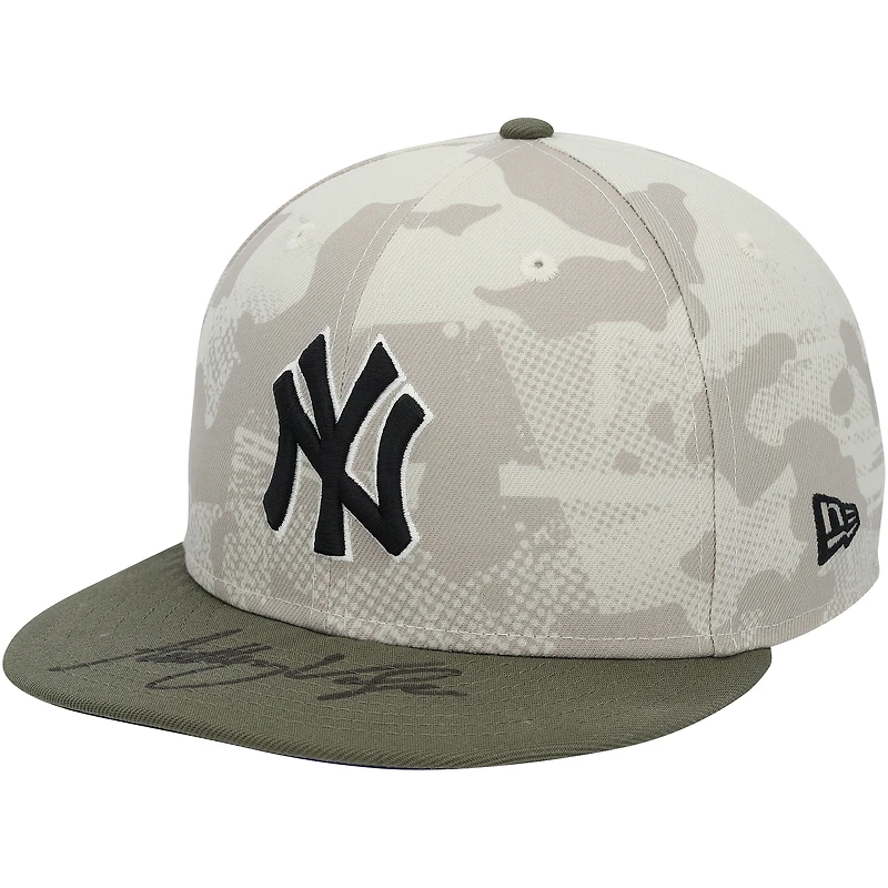 Anthony Volpe New York Yankees Autographed Game-Used #11 Tan Camo Cap vs. New York Mets on May 18, 2025