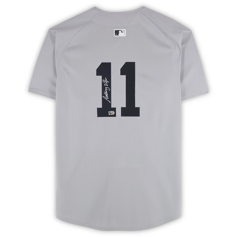 Maillot Nike gris dédicacé Yankee Anthony Volpe des Yankees de New York, édition limitée , 11 Anthony Volpe, AUT BB, 45860, AUTJERBSB, JRSYVO0041