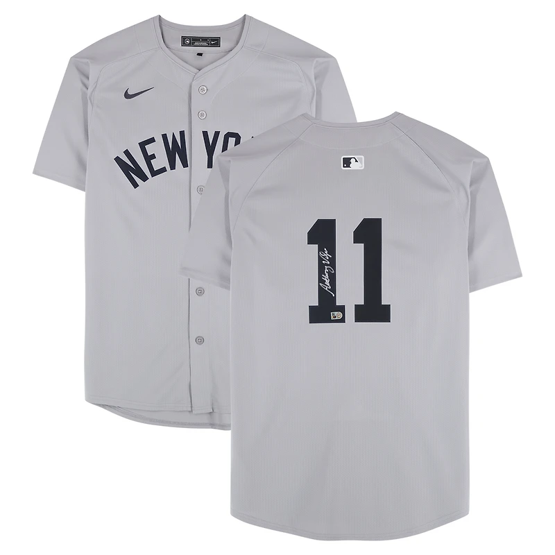 Maillot Nike gris dédicacé Yankee Anthony Volpe des Yankees de New York, édition limitée , 11 Anthony Volpe, AUT BB, 45860, AUTJERBSB, JRSYVO0041