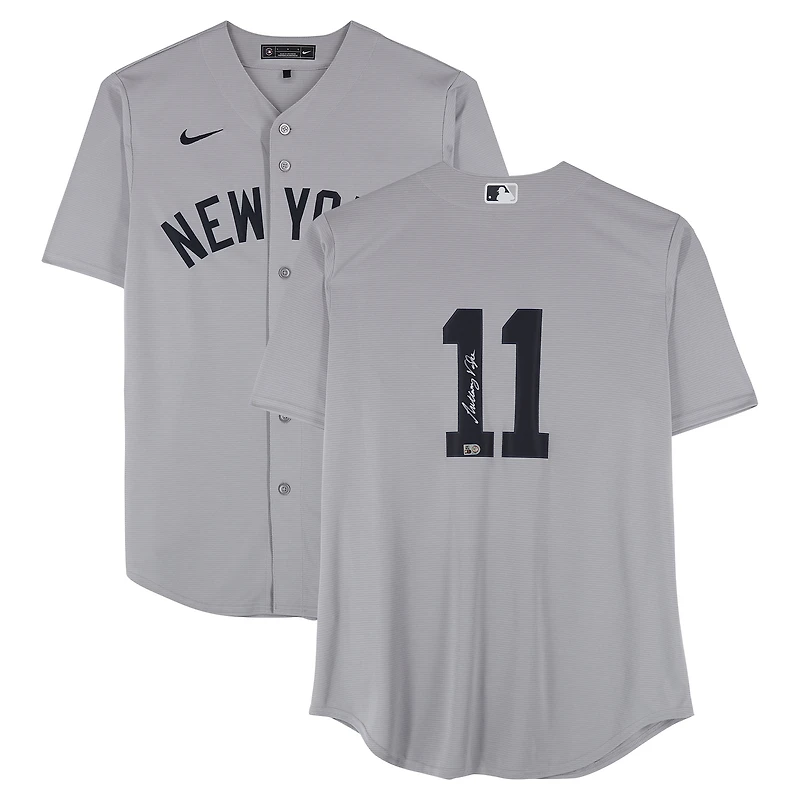 Anthony Volpe New York Yankees Autographed Gray Nike Replica Jersey